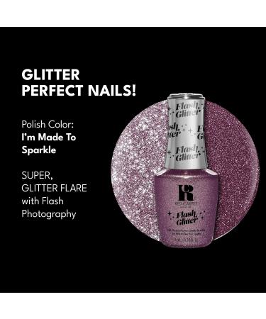 Red Carpet Manicure Flash Glitter Gel Polish | Infused with Vitamin A & Biotin | I'm Made To Sparkle | Mauve Pink Glitter Nail Gel Colour | 0.3 Fl. Oz. - Buy Online on SooperMarket.com