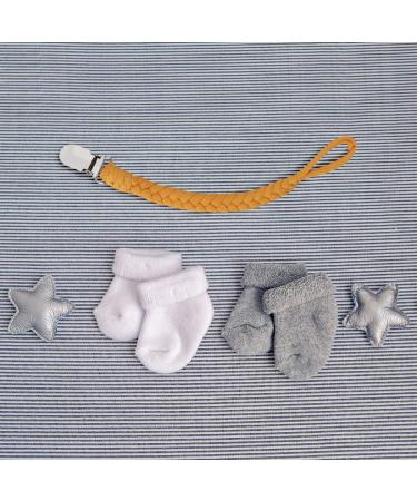 Sugee Braided Pacifier Clip Leash Set for Baby Boys and Girls - 4 Pack Grey Soothie Binky Holder - Buy Online on SooperMarket.com
