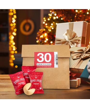 Happiness Cookies - 30 Lucky Compliment Cookies | Perfect Mother's Day Gift Birthday Joy Wedding Treats & Advent Calendar Filler - Buy Online on SooperMarket.com