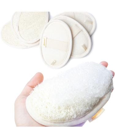 6 Pack Premium Bath Loofah Pads - 100% Natural Exfoliating Shower Sponge - Men & Women Body Wash Scrubber - Buy Online on SooperMarket.com
