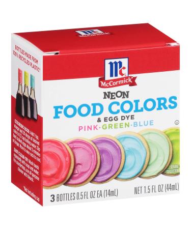 McCormick Neon Assorted Food Colors & Egg Dye, 1.5 fl oz 1.50 Fl Oz (Pack of 1)