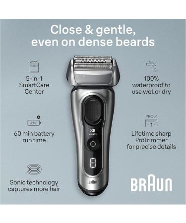 Buy Braun Series 8 8567cc Electric Razor for Men | 4+1 Shaving Elements Long Hair Trimmer SmartCare Center - Wet & Dry - 60min Runtime - International Shipping Available - Buy Online on SooperMarket.com