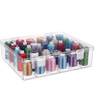 New brothread Tall & Clear Storage Box/Organizer for 30 Spools - Embroidery & Cotton Thread Holder Compatible with Isacord, Floriani, Madeira, Glide - 1X30 - Buy Online on SooperMarket.com
