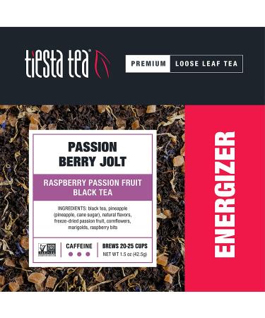 Tiesta Tea Passion Berry Jolt - Raspberry Passion Fruit Black Tea, High Caffeine, Loose Leaf, 1.5 oz Pouch â€“ 25 Cups - Buy Online on SooperMarket.com