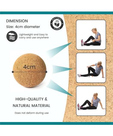 Natural Cork Yoga Studio Massage Ball - 4 cm | Eco-Friendly Recovery Tool for Pain Relief & Muscle Relaxation - Buy Online on SooperMarket.com