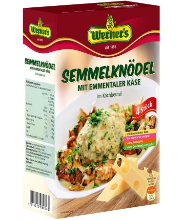 Werner's bread dumplings with Emmental cheese 4 pieces in a cooking bag 6 packs per carton no colorings suitable for vegetarians