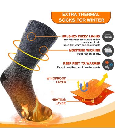 Welwoos 3 Pairs ThermoSocks for Men | Warm Thick Winter Ski Socks | Breathable Outdoor Socks 36-42 | Blue Gray Stripes - Buy Online on SooperMarket.com