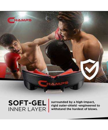Champs Breathable Mouthguard for Boxing, MMA, Muay Thai, Jiu Jitsu - Easy Fit & Super Tough Combat Sports Mouthguard - Black (Ages 10+) - Buy Online on SooperMarket.com