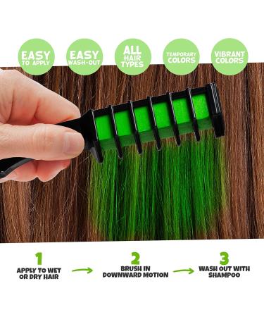 Blue Squid Haircover for Girls - 4 Pack Green Temporary Hair Color Combs | Washable & Perfect Gift Ideas for Teenage Girls - Buy Online on SooperMarket.com