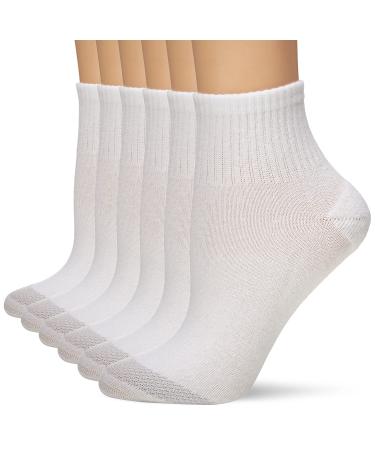 Hanes Womens Cool Comfort Toe Support Ankle Socks, 6-pair Pack Shoe Size: 5-9 White/Grey Vent