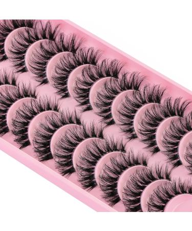 10 Pairs Clear Band Russian Volume Fluffy Strip Lashes - Naturally Wispy D Curly False Eyelashes (HT77-6) | International Shipping Available - Buy Online on SooperMarket.com