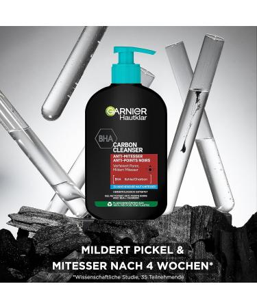 Garnier Hautklar Cleansing Gel 250ml | BHA Carbon Cleanser Anti-Blackhead & Pimple Wash - Buy Online Internationally - Buy Online on SooperMarket.com