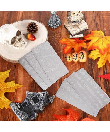 Whaline Fall Halloween Nail Art Stamping Plate Kit - Set of 6 Pumpkin Ghost & Plaid Designs for DIY Manicure | Perfect for Autumn & Thanksgiving - Buy Online on SooperMarket.com