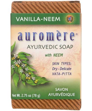 Auromere Ayurvedic Soap with Neem Vanilla-Neem 2.75 oz (78 g)