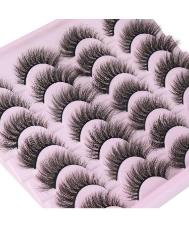 Wispy Lashes Natural False Eyelashes Fluffy 16mm Cat Eye Lashes Pack 5D 14 Pairs Fake Eyelashes by TNFVLONEINS B02 - Buy Online on SooperMarket.com