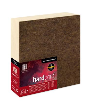 Ampersand Art Supply Hardboard Wood Painting Panel: Museum Series Hardbord  12 x 12  2 Inch Cradled Profile