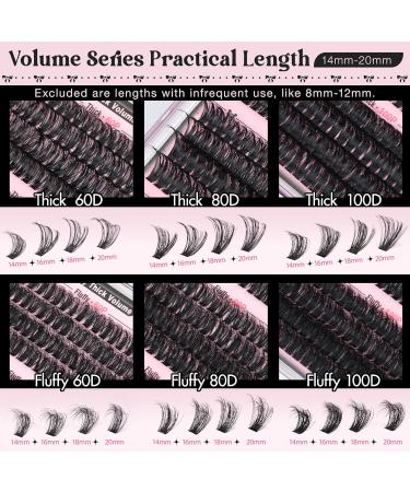 Goddvenus Lash Clusters - 480pcs Mixed Styles 14-20mm | Fluffy Wispy D Curl Faux Mink Eyelash Extensions | Waterproof DIY Volume Lashes - Buy Online on SooperMarket.com