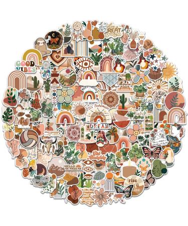 ANERZA 200 PCS Aesthetic Boho Stickers Cute Vinyl Waterproof Stickers for Water Bottles Laptop Phone Journaling Scrapbook Junk Journal Small Business Supplies Plant Sticker Packs for Adults Teens