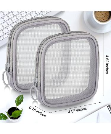 4-Piece Gray Mesh Travel Toiletry Bag Set - Portable Cosmetic Makeup Pouch with Zipper for Daily Accessories - Buy Online on SooperMarket.com