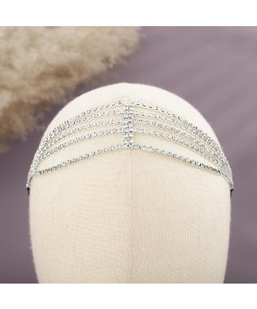 YERTTER Brides Silver Rhinestone Tassel Head Chain - Boho Hair Accessories for Women - Buy Online on SooperMarket.com