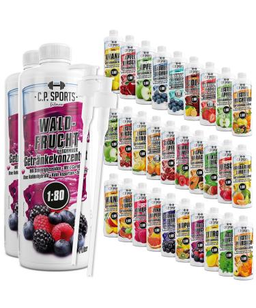 C.P.Sports beverage syrup for mineral drink i syrup sugar-free for vital drink forest fruit with vitamins i beverage concentrate for mixing with water for sports drink I 2 liter + 2 pump donor forest fruit 1 l (2 Pack)
