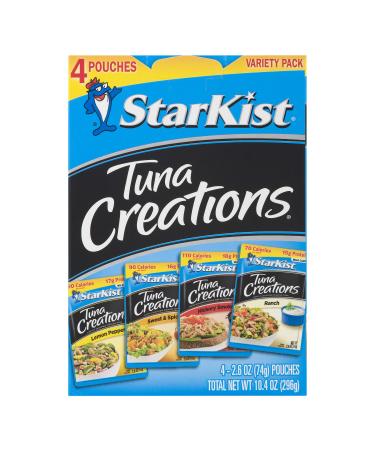 StarKist Tuna Creations, Variety Pack, 4 - 2.6 oz pouch (Total 10.4 Oz) (Packaging May Vary) Variety Pack 2.6 Ounce (Pack of 4)