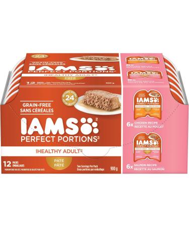 IAMS Perfect Portions Healthy Wet Cat Food Adult Grain Free Pat and Cuts in Gravy | Chicken Salmon and Tuna - Buy Online on SooperMarket.com