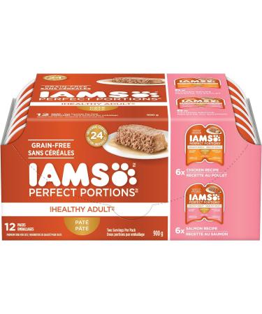 IAMS Perfect Portions Healthy Kitten and Adult Wet Cat Food | Grain Free Pat - Chicken Chicken and Salmon Cat Food + Chicken and Salmon Chicken - Kitten 75 g (Pack of 24) - Buy Online on SooperMarket.com