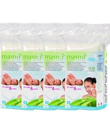 MASMI NATURAL COTTON organic cleansing pads pack of 4 (4 x 60 pieces)