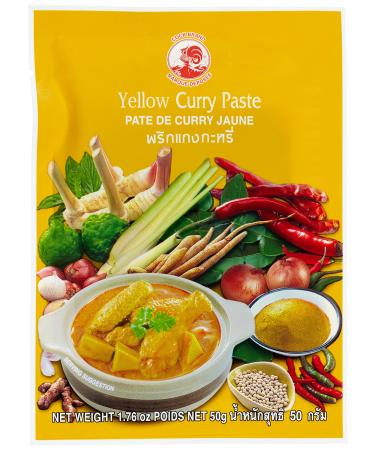 Cock curry paste yellow mild sharpness authentically Thai cooking natural ingredients vegan halal & gluten -free (1 x 50 g) 1 50 g (1 Pack)