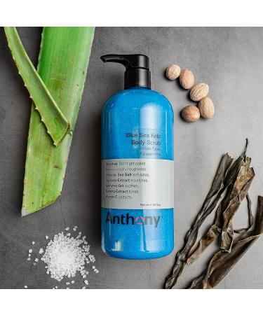 Anthony Exfoliating Body Scrub with Sea Salt, Vitamin C, Aloe Vera - 32 Fl Oz - Smooth, Soothe, and Protect Skin - Blue Sea Kelp Body Wash - Buy Online on SooperMarket.com