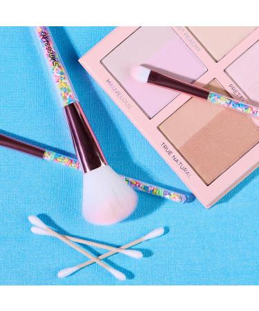 Expressions 5pc Sprinkle Confetti Makeup Brush Set - Pink Rainbow Handles Dense Bristles | Premium Makeup Brushes for Perfect Application - Buy Online on SooperMarket.com