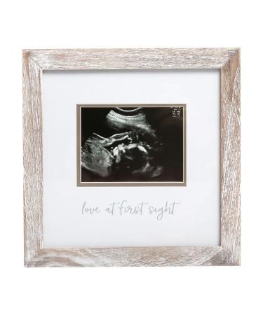 Pearhead Rustic Sonogram Photo Frame Lover at First Sight Baby Keepsake Picture Frame Gender-Neutral Nursery D cor Mother s Day Accessory Love at First Sight Frame Rustic