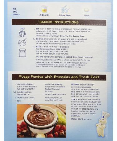 Pillsbury Sugar Free Chocolate Fudge Brownie Mix - 12.35 Oz (Pack of 2) - Buy Online on SooperMarket.com