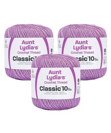 Aunt Lydia's Bulk Buy Crochet Cotton Classic Crochet Thread Size 10 (3-Pack) Wood Violet 154-495