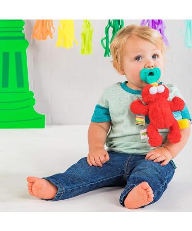 Bright Starts Sesame Street Cozy Coo Soothing Pacifier with Plush Toy - Elmo | BPA-Free | Newborn+ | Green | 4.42x2.04x4.17 Inch - Buy Online on SooperMarket.com