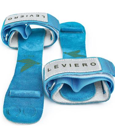 LEVIERO Gymnastics Grips for Girls - Narrow Nippers Soft Leather Dowel Hand Grips with Velcro Wrist Straps and Adjustable Finger Holes  for All Ages  Pink  Aqua and White 0 Aqua - Buy Online on SooperMarket.com