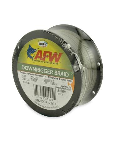 American Fishing Wire Downrigger Braid (Spectra Fibers) 200 Pound Test, 137 meters Green