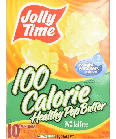 Jolly Time Popcorn 100 Calorie Healthy Pop Butter Mini Bags - 10 CT Butter 1.2 Ounce (Pack of 10)