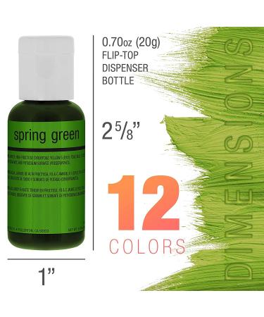 U.S. Cake Supply Airbrush Cake Color Set - 12 Popular Colors, 0.7 fl. oz. Bottles - Made in USA - Buy Online on SooperMarket.com
