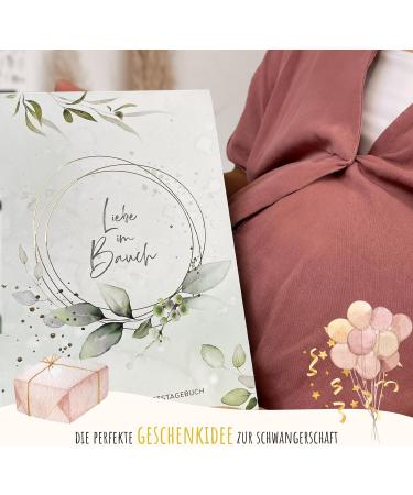 Meinbaby123 Premium Gold-Plated Pregnancy Diary - Gift for Expecting Moms | Mint Eucalyptus - Buy Online on SooperMarket.com