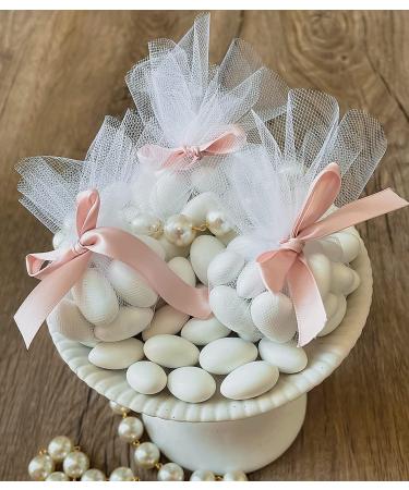 White Jordan Almonds Candy Bulk - 5LB by Sconza - Wedding Favors - Sweet Candy Coated Almonds - Buy Online on SooperMarket.com