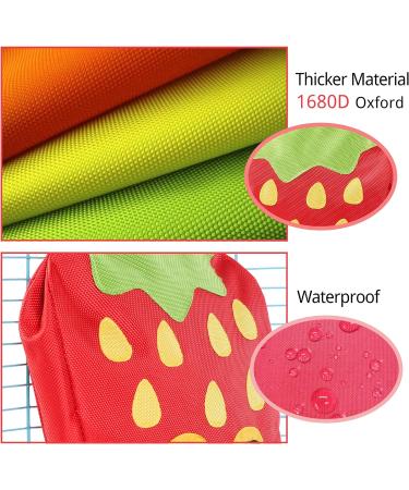 JanYoo Bunny Feeder Hay Bag for Rabbits Guinea Pig Cage Manger with Hooks Food Dispenser Storage Hanging for Chinchilla E-Straberry+Carrot Pack of 2 - Buy Online on SooperMarket.com