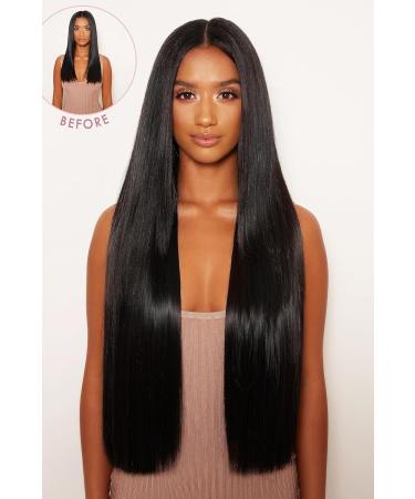 Lullabellz Super Thick Statement Straight Clip In Hair Extensions 5-Piece 26-Inch Length Natural Black - Buy Online on SooperMarket.com