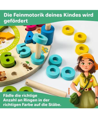 F rster Xaver 2-in-1 Learning Watch | Montessori & Waldorf Toys for 3+ | Educational Wooden Sorting Games - Buy Online on SooperMarket.com