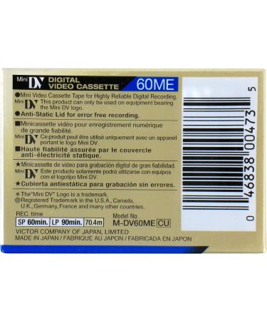 JVC M-DV60ME Blank Mini DV Digital Video Cassette - 90 Mins - 3 Pack - Buy Online on SooperMarket.com