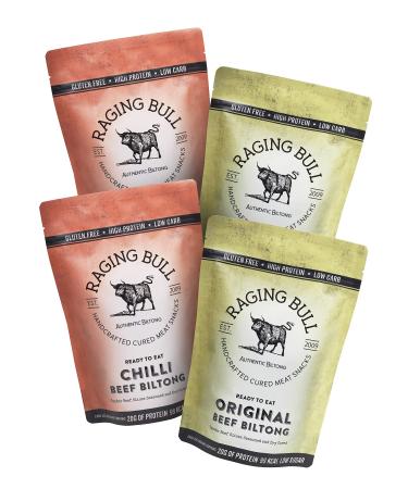 1kg Biltong Combo - 2x250g Original and 2x250g Chilli Beef Biltong. High Protein Snack Low Sugar Low Carb Gluten Free Award Winning Biltong Maker. Not Beef Jerky.