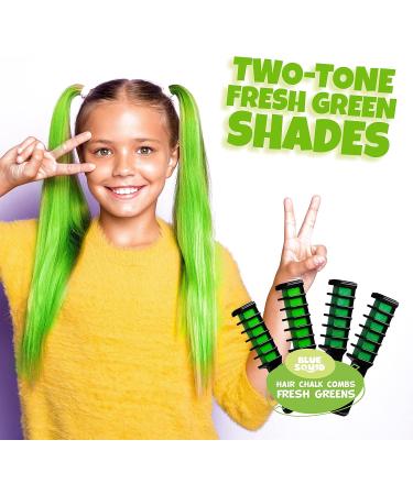 Blue Squid Haircover for Girls - 4 Pack Green Temporary Hair Color Combs | Washable & Perfect Gift Ideas for Teenage Girls - Buy Online on SooperMarket.com