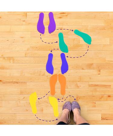 K-Roo Sports Set of 6 Colorful Foot-Shaped Floor Markers - Non-Slip Rubber Footprints in Mesh Bag for Dance, Karate & Activities - Buy Online on SooperMarket.com