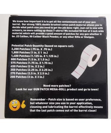 Marksman Precision Gun Patch Mini-Roll - 200 Absorbent Cotton Patches for Rifle, Handgun, Shotgun, and More - Buy Online on SooperMarket.com